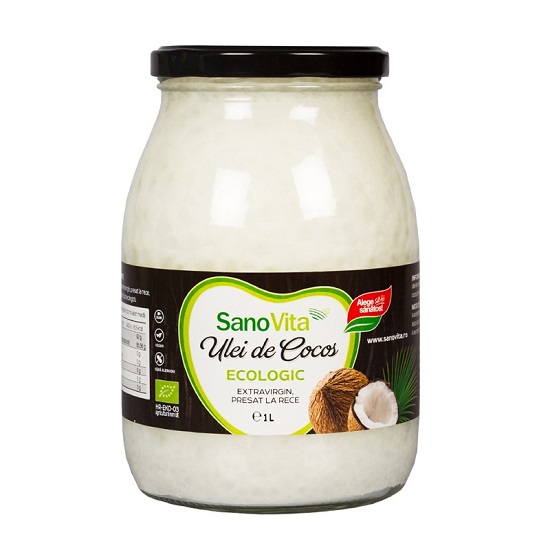 Ulei Bio de cocos extravirgin, 1 L, Sanovita