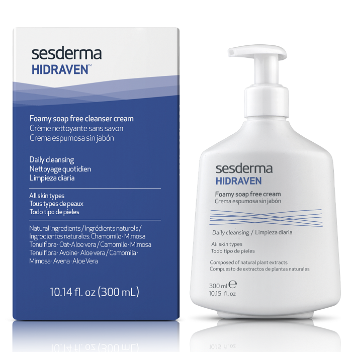 Spuma crema fara sapun pentru curatarea fetei Hidraven, 300 ml, Sesderma