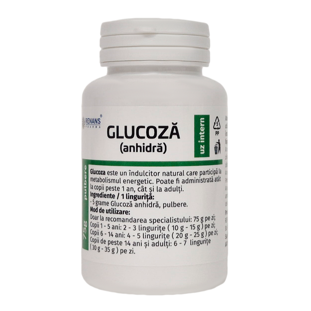 Glucoza Anhidra pulbere, 75 g, Renans