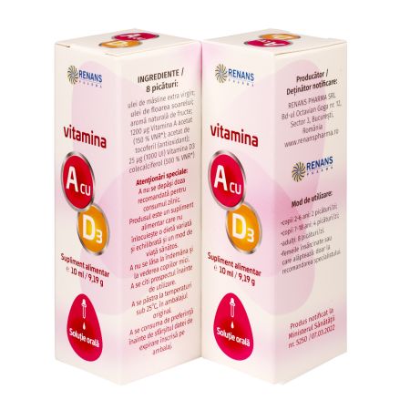 Vitamina A cu D3, 10 ml, Renans 758766