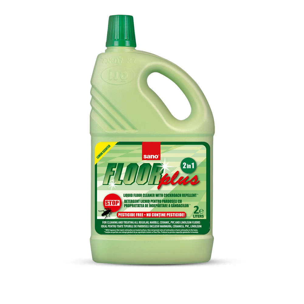 Detergent lichid 2 in 1 pentru pardoseli Sano Floor Plus, 2L, Sano