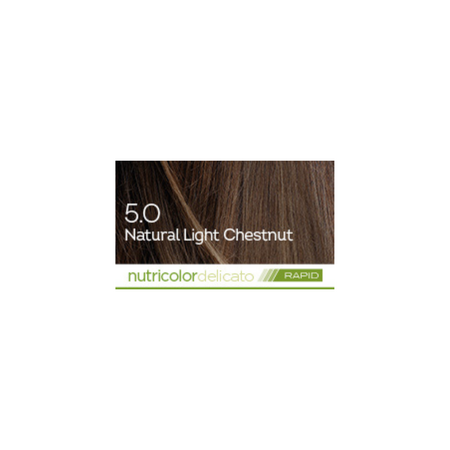 Vopsea pentru par Nutricolor Delicato Rapid, Nuanta Natural Light Chestnut 5.0, 135 ml, Biokap 681740