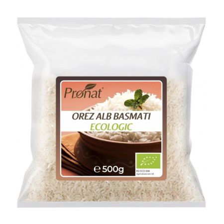 Orez Bio alb basmati, 500 g, Pronat