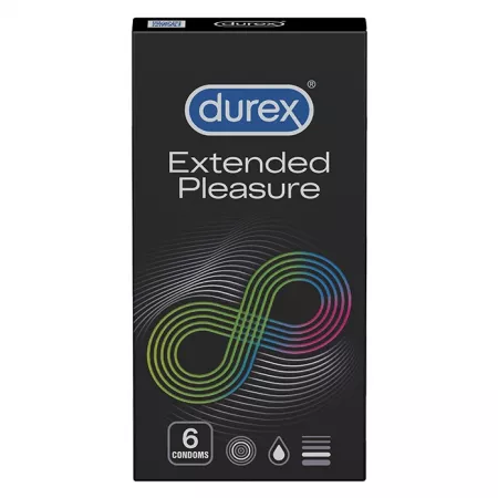 Prezervative Extended Pleasure, 6 bucati, Durex