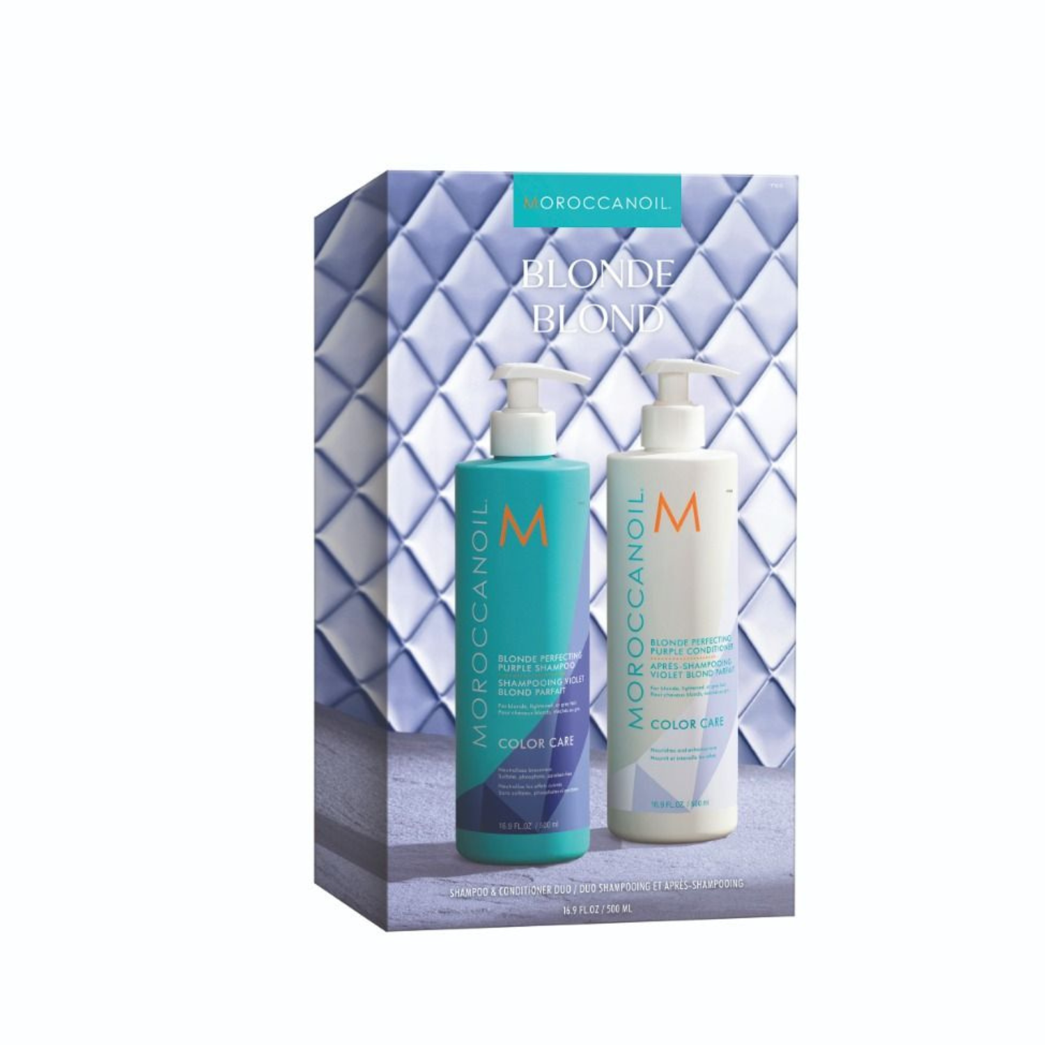 Set Duo Sampon si Balsam de par Blonde Perfecting Purple, 500 + 500 ml, Moroccanoil