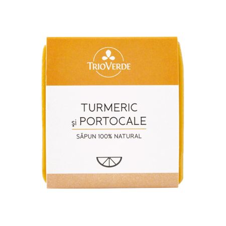 Sapun 100% natural cu turmeric si portocale, 110 g, Trio Verde