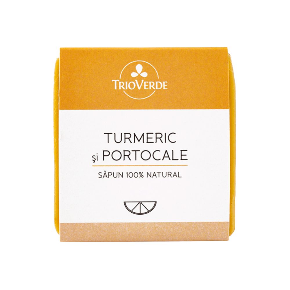 Sapun cu turmeric si portocale, 110g, Trio Verde