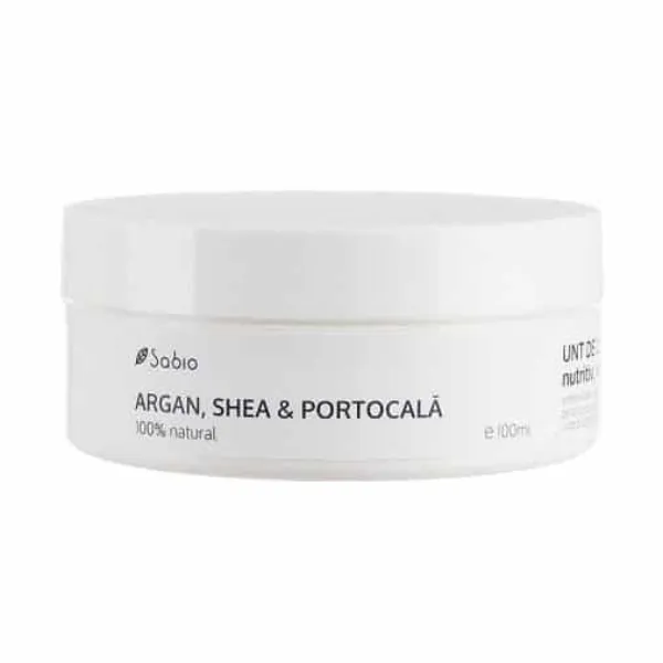 Unt de corp cu argan, shea si portocale, 100ml, Sabio