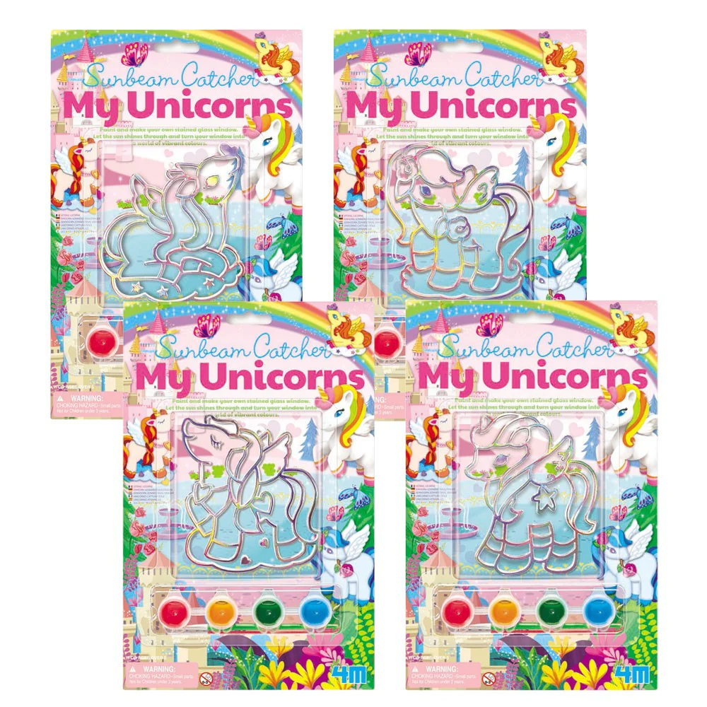 Mini set de creatie cu vitralii, 5 ani+, Unicorni, 4M