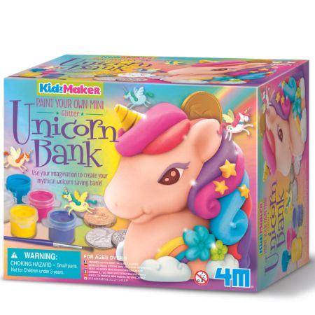 Set Creativ Picteaza propria Pusculita Unicorn cu sclipici, 4M