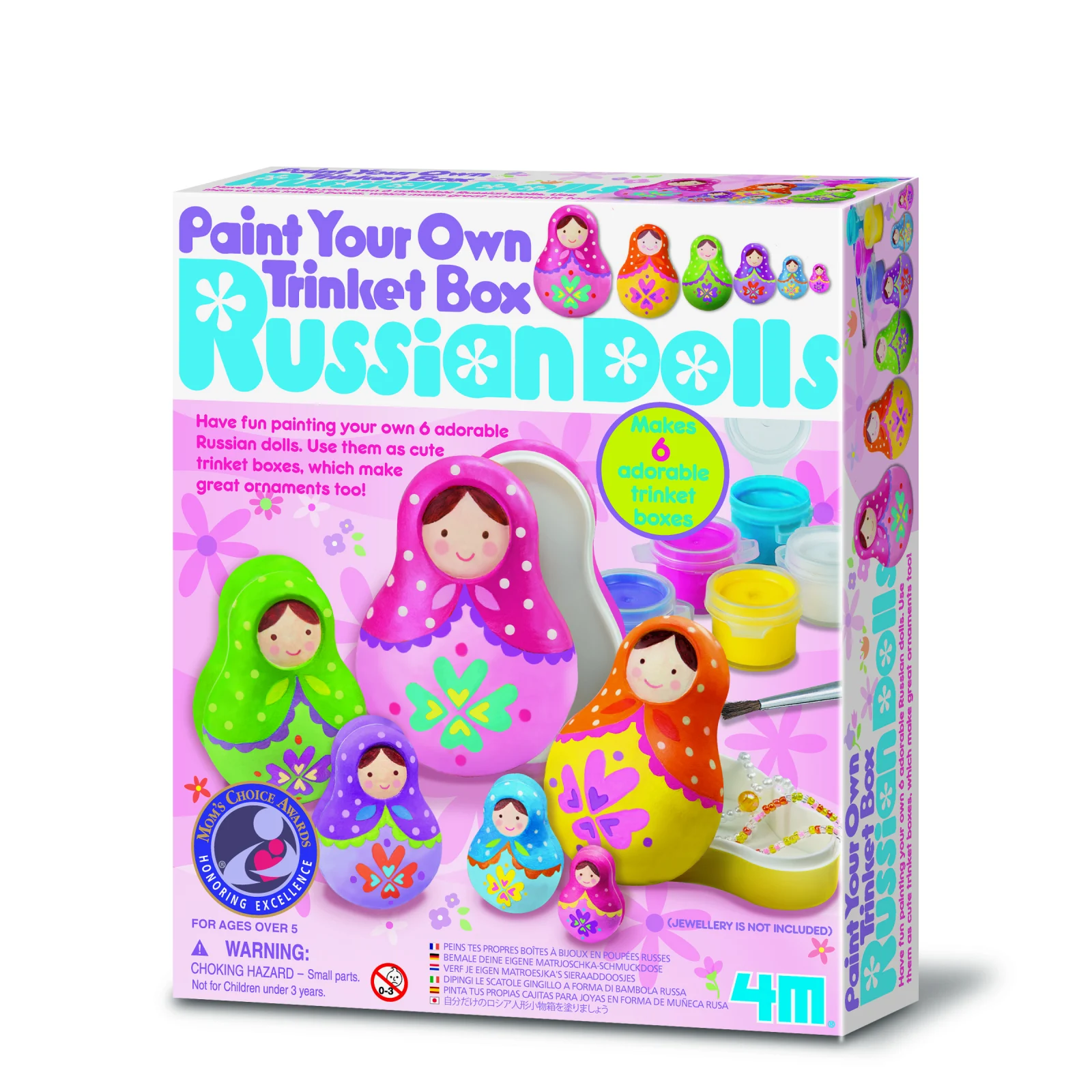 Set Creativ de pictat cutiute Matrioshka, 5 ani +, 4M