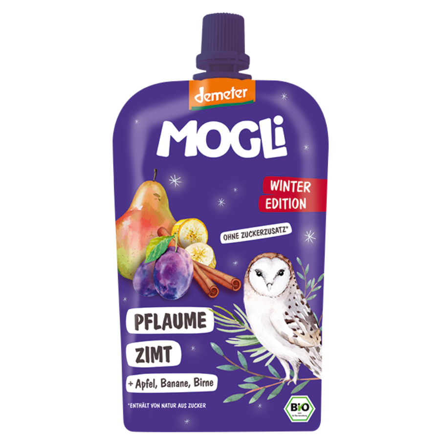 Piure Eco de Fructe si Scortisoara Winter Edition, 120 g, Mogli