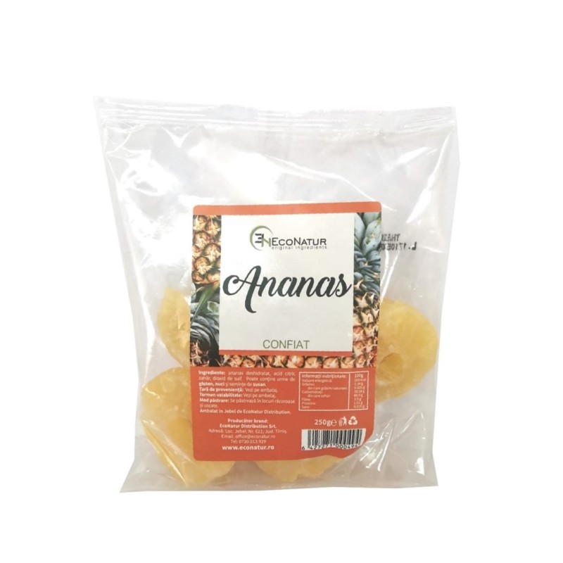 Ananas confiat, 250 g, Econatur