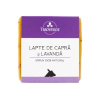 Sapun cu lapte de capra si lavanda, 110g, Trio Verde