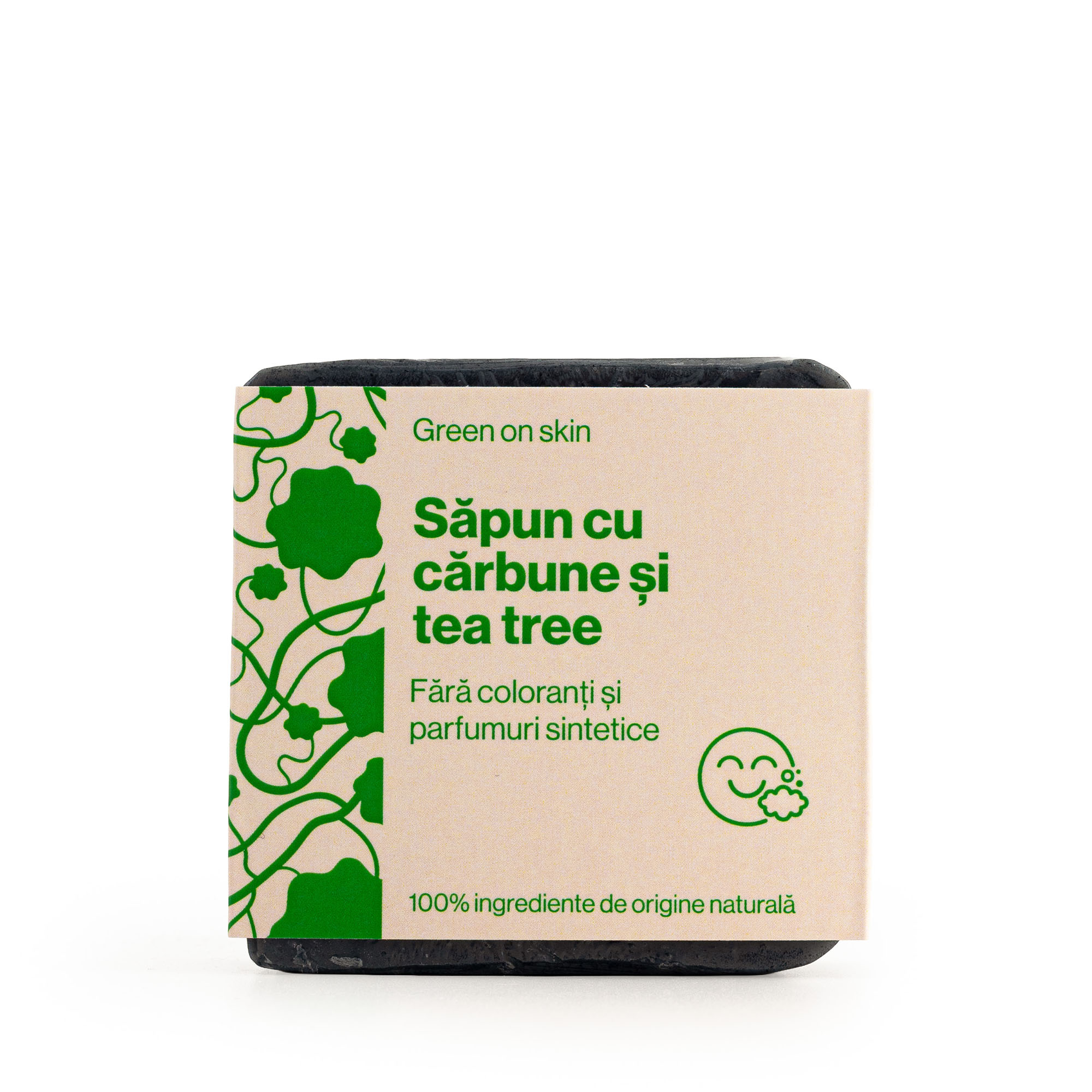Sapun cu carbune si tea tree, 110 g, Trio Verde