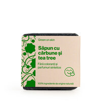 Sapun cu carbune si tea tree, 110 g, Trio Verde