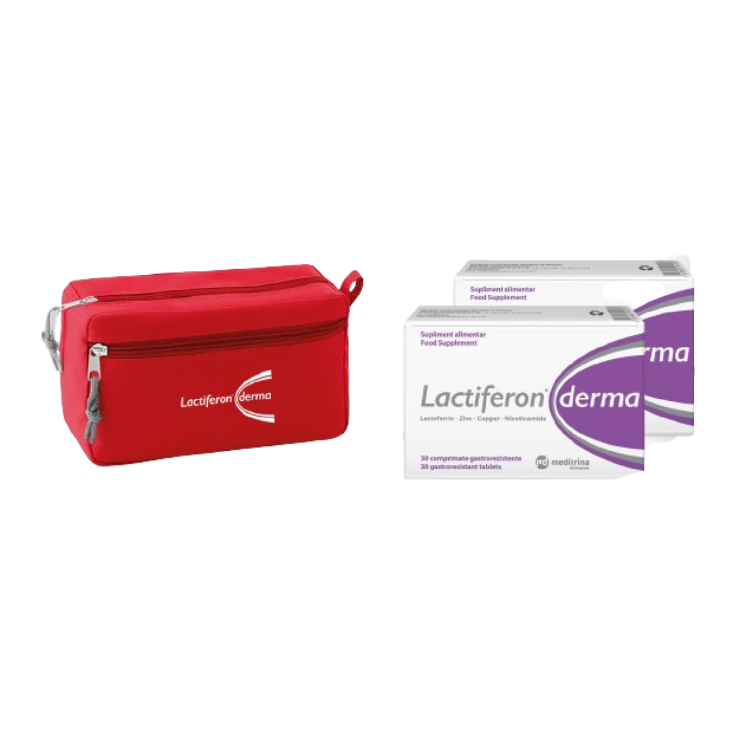 Pachet Lactiferon Derma, 2 x 30 comprimate + borseta, Meditrina Pharmaceuticals