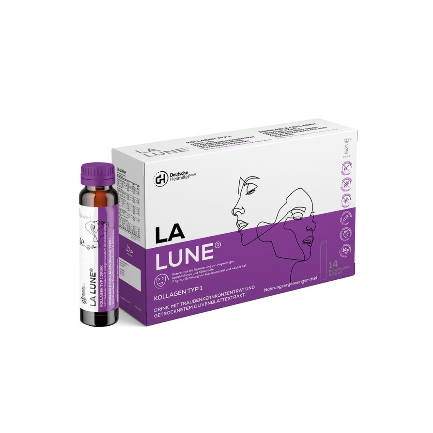 Colagen hidrolizat de tip 1 La Lune, 14 fiole x 25 ml, Deutsche Heimittel