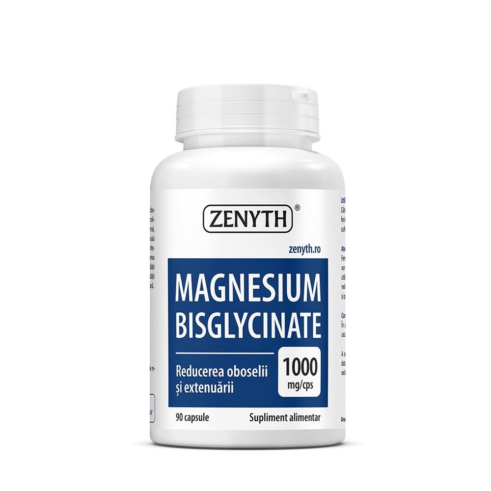 Magneziu Bisglicinat, 1000 mg, 90 capsule, Zenyth