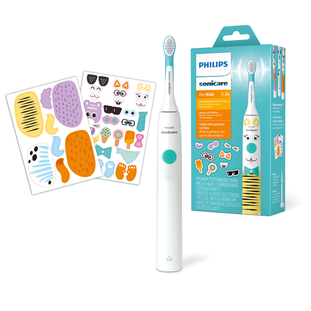 Periuta de dinti sonica electrica pentru copii Philips Sonicare, Editie speciala animale, HX3601/01, Philips