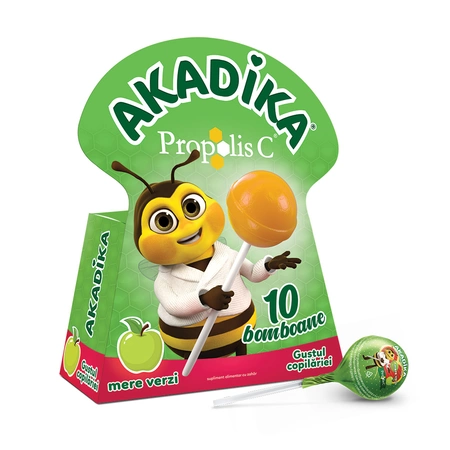 Acadele cu Propolis C si mere verzi Akadika, 10 bucati, Fiterman Pharma