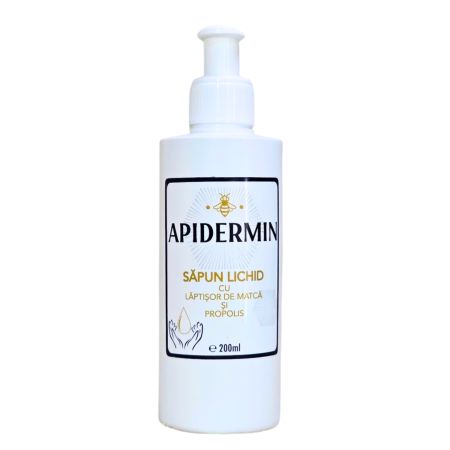 Sapun lichid cu laptisor de matca si propolis, 200 ml, Apidermin 