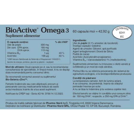 BioActive Omega 3, 60 capsule, Pharma Nord 612486