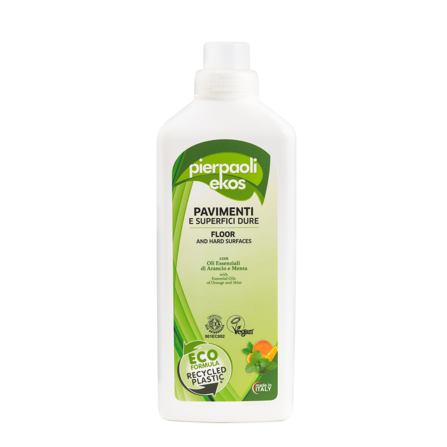 Solutie Ekos de curatare pentru podele si suprafete dure cu ulei esential de portocale si menta, 100 ml, Pierpaoli