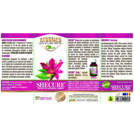 Shecure Sirop, 200 ml, Ayurmed 677026