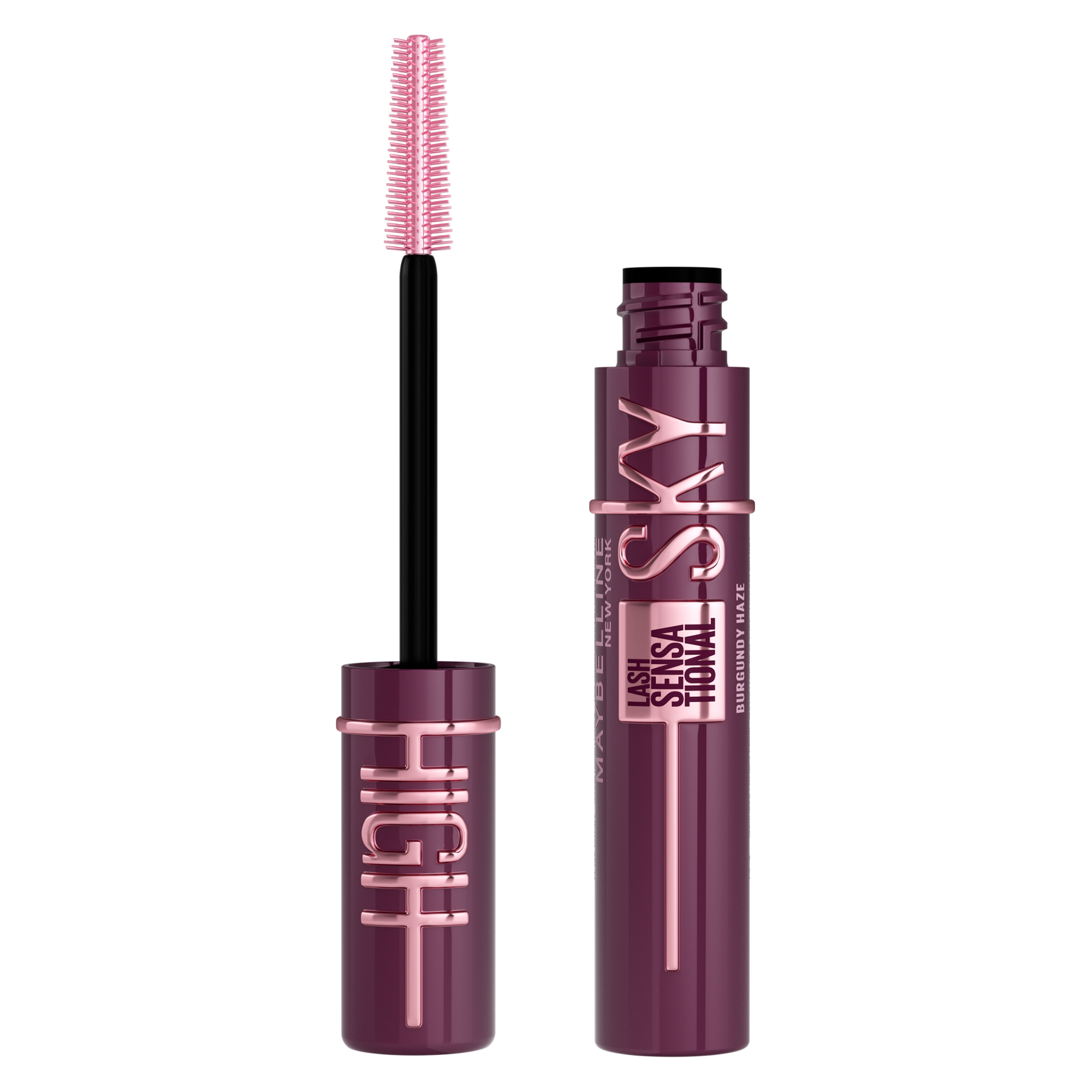 Mascara pentru volum si alungire Lash Sensational Sky High, Burgundy Haze, 7.2 ml, Maybelline