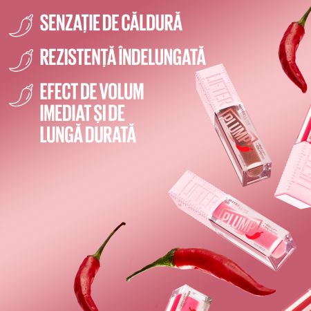 Luciu de buze cu efect de marire Lifter Plump, 003, 5.4 ml, Maybelline 598820