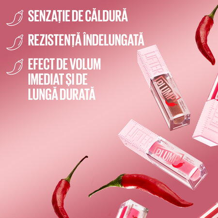 Luciu de buze cu efect de marire Lifter Plump, 001, 5.4 ml, Maybelline 598854