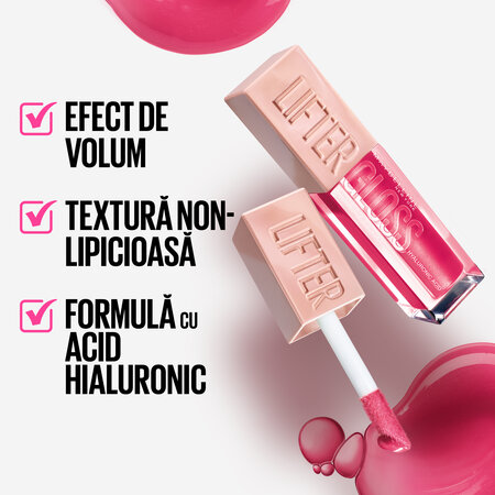 Luciu de buze cu acid hialuronic Lifter Gloss, 022, 5.4 ml, Maybelline 598940