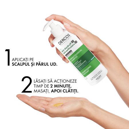 Sampon tratament antimatreata pentru par normal-gras Dercos, 390 ml, Vichy 607879