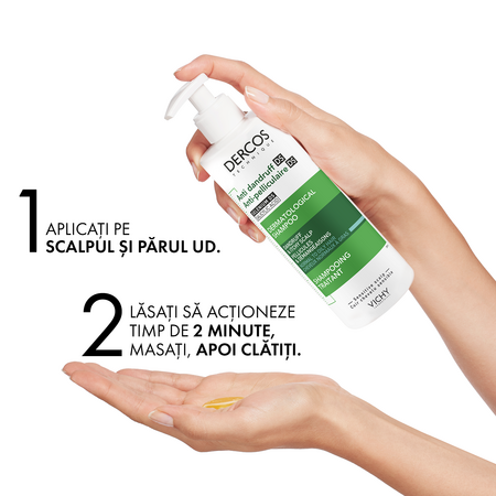 Sampon tratament antimatreata pentru par normal-gras Dercos, 390 ml, Vichy 607879