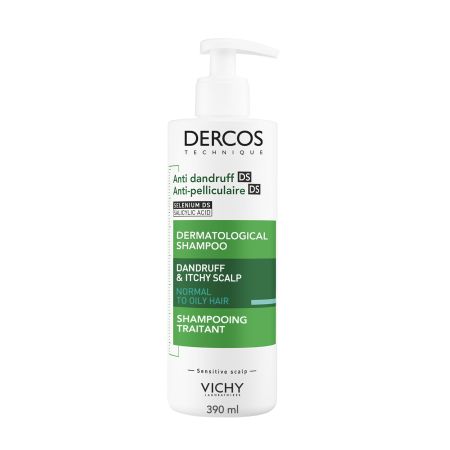 Sampon tratament anti-matreata pentru par normal-gras Dercos, 390 ml, Vichy