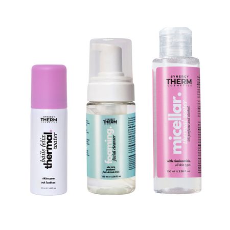 Kit Travel Size Apa Thermala 50 ml + apa micelara 100 ml + Spuma de curatare 100 ml, Synergy Therm 599054