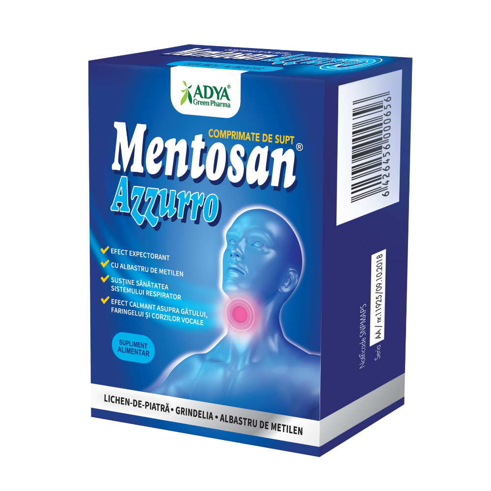 Mentosan Azzurro, 21 comprimate de supt, Adya Green Pharma