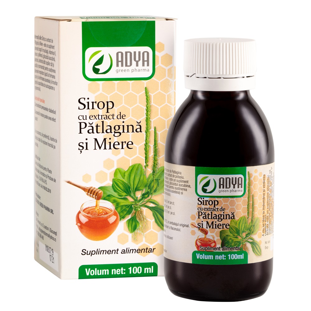 Sirop cu patlagina cu miere, 100 ml, Adya Green Pharma