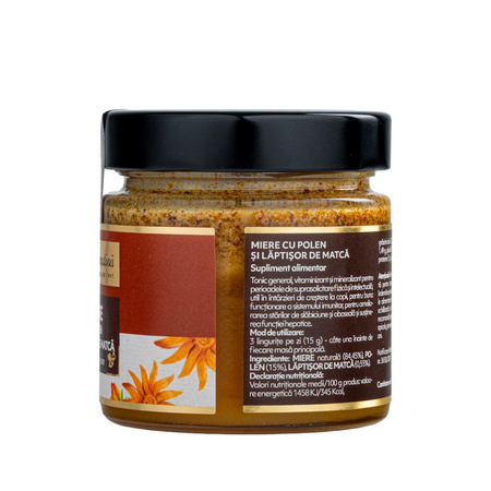 Miere cu polen si laptisor de matca, 270g, Albina Carpatina 817053