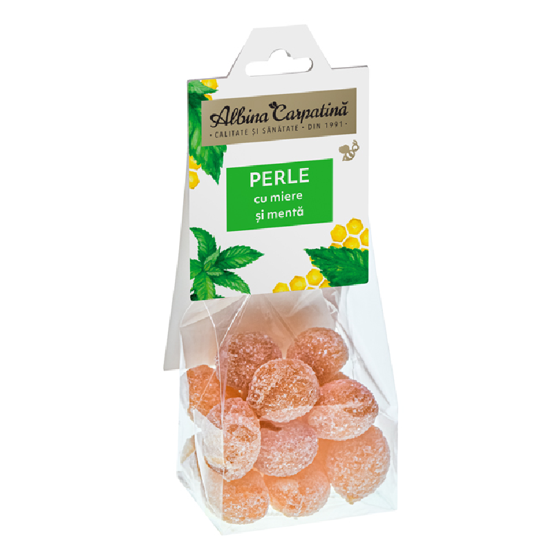 Perle cu miere si menta, 100g, Albina Carpatina