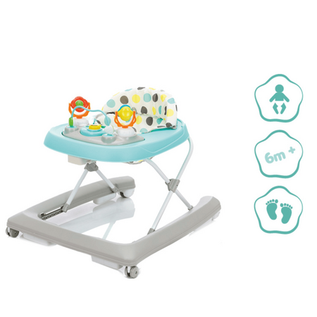 Premergator cu Jucarie, Buline Mint-Grey, 6 luni+, Fillikid 599587