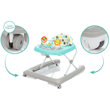 Premergator cu Jucarie, Buline Mint-Grey, 6 luni+, Fillikid 599581