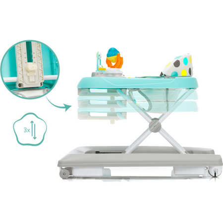 Premergator cu Jucarie, Buline Mint-Grey, 6 luni+, Fillikid 599583