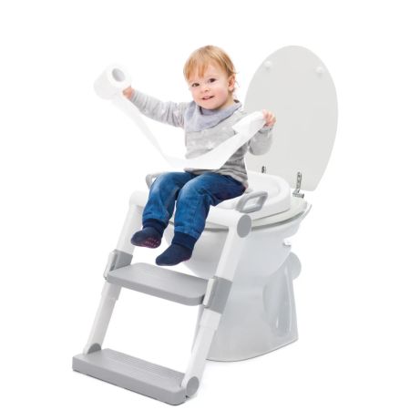 Scara cu reductor moale pentru WC, Alb/Gri, 2 ani+, Fillikid 726275