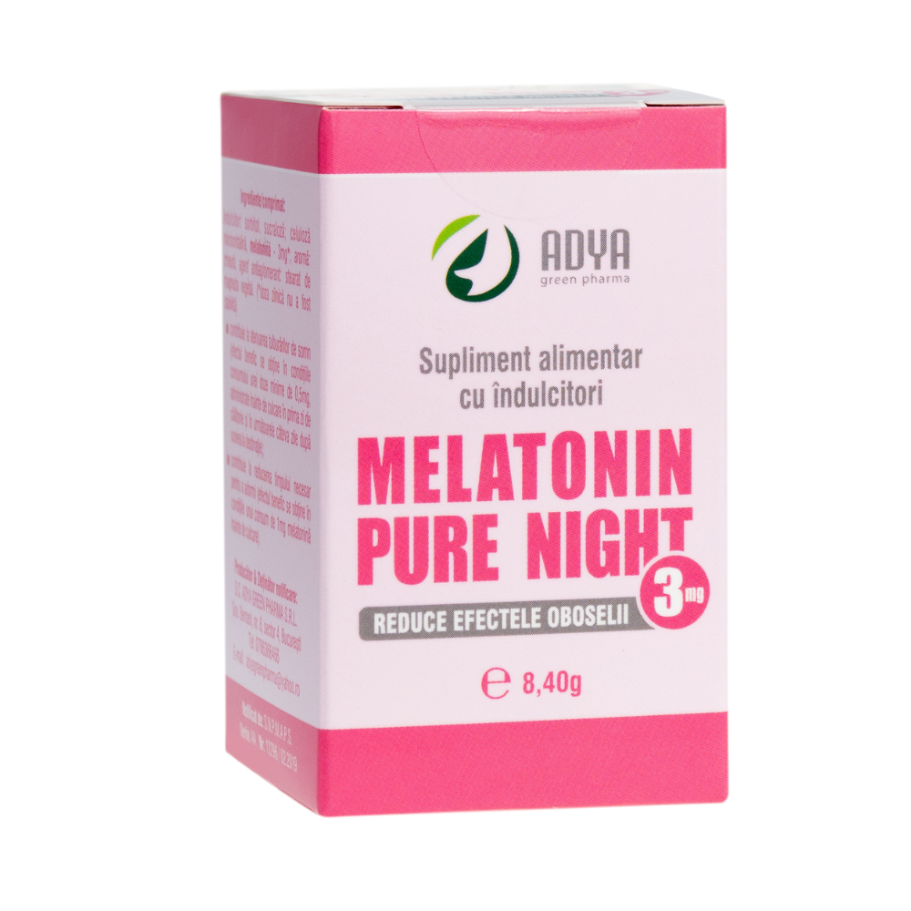 Melatonin Pure Night 3 mg, 60 comprimate, Adya Green Pharma