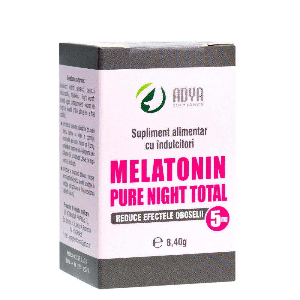 Melatonin Pure Night 5 mg, 60 comprimate, Adya Green Pharma