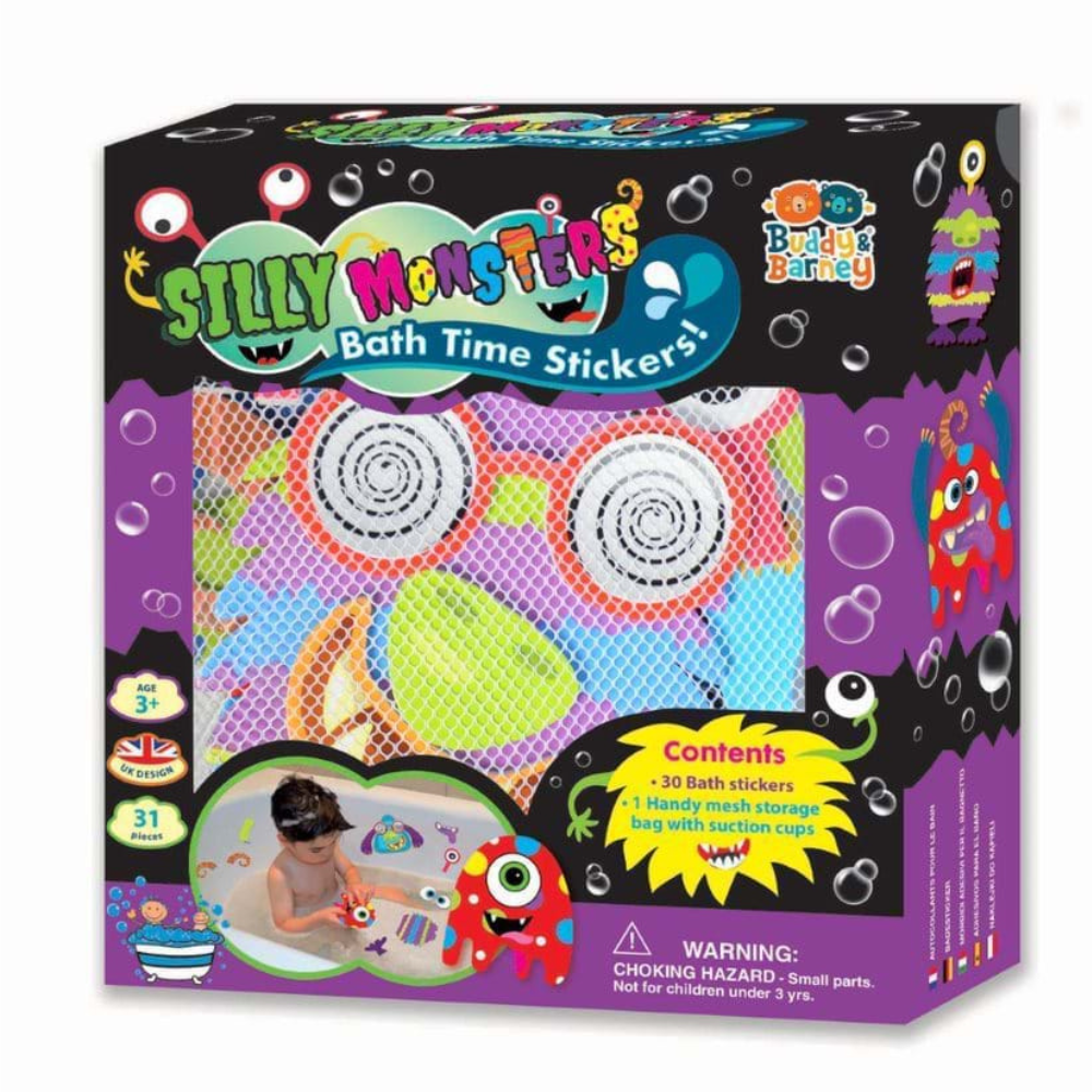 Set de joaca pentru baie Stickere Monstruleti, 3 ani+, Buddy & Barney