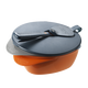 Set castroane, capac si lingurita cu backshield, +6 luni, Gri/Portocaliu, Tommee Tippee 600306
