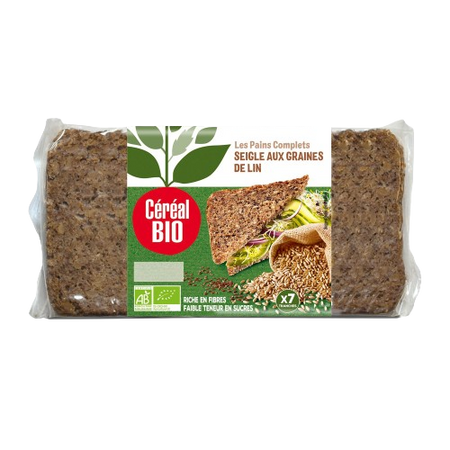 Paine integrala Bio cu secara, ovaz si in, 500 g, Cereal
